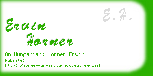 ervin horner business card
